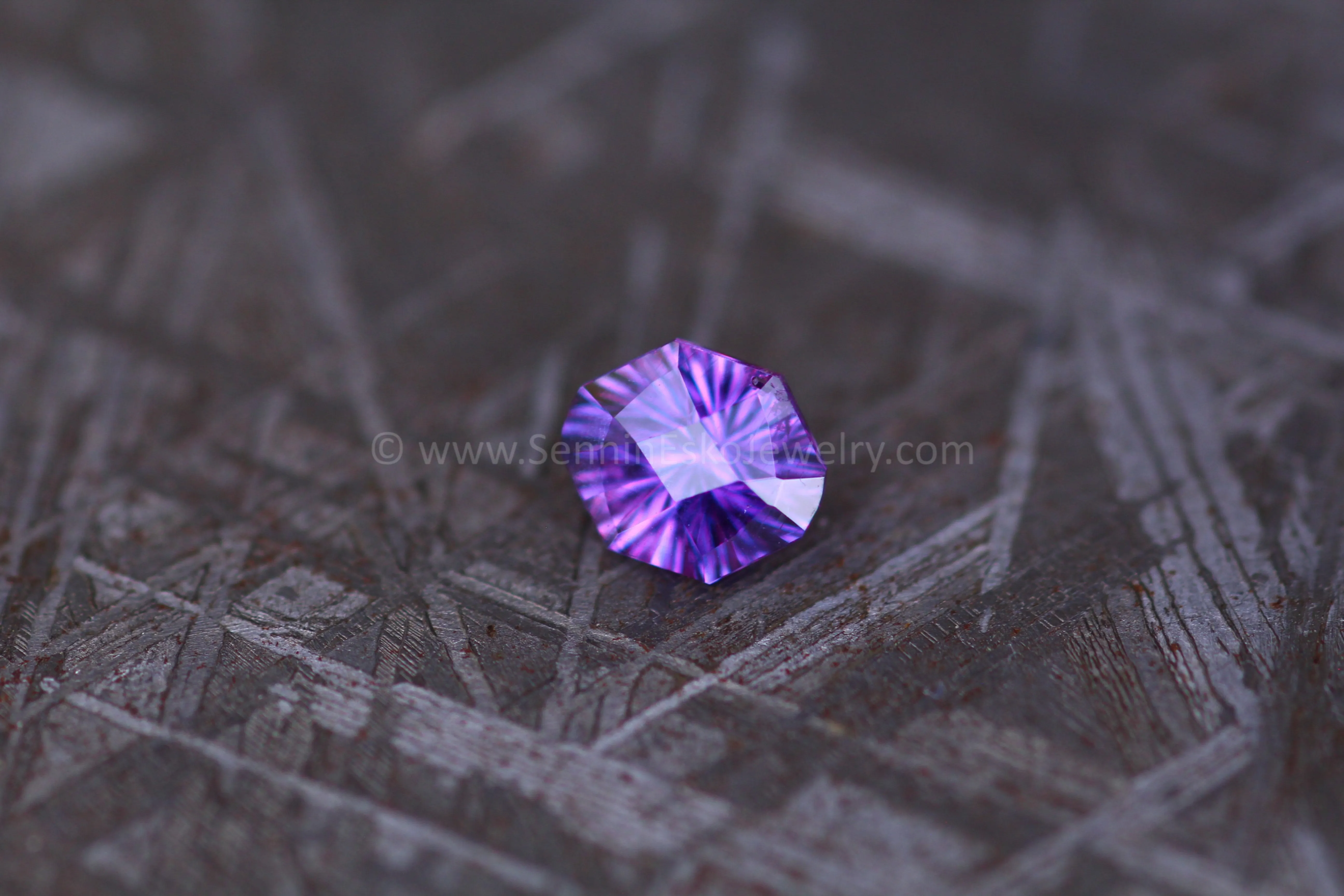 0.51 Carat Electric Purple Sapphire Novelty Octagon - 5.1x4.2mm, Fantasy Cut