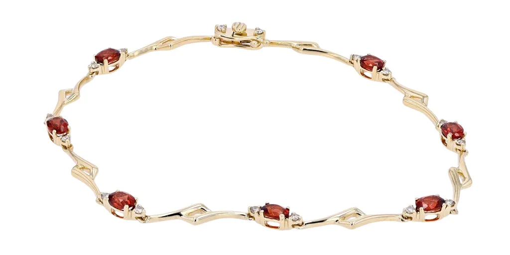 10K YG Garnet Bracelet