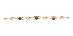 10K YG Garnet Bracelet