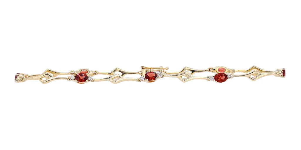 10K YG Garnet Bracelet