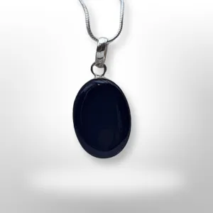 925 Sterling Silver, Onyx, 24" Necklace.