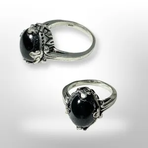 925 Sterling Silver, Onyx, Ring