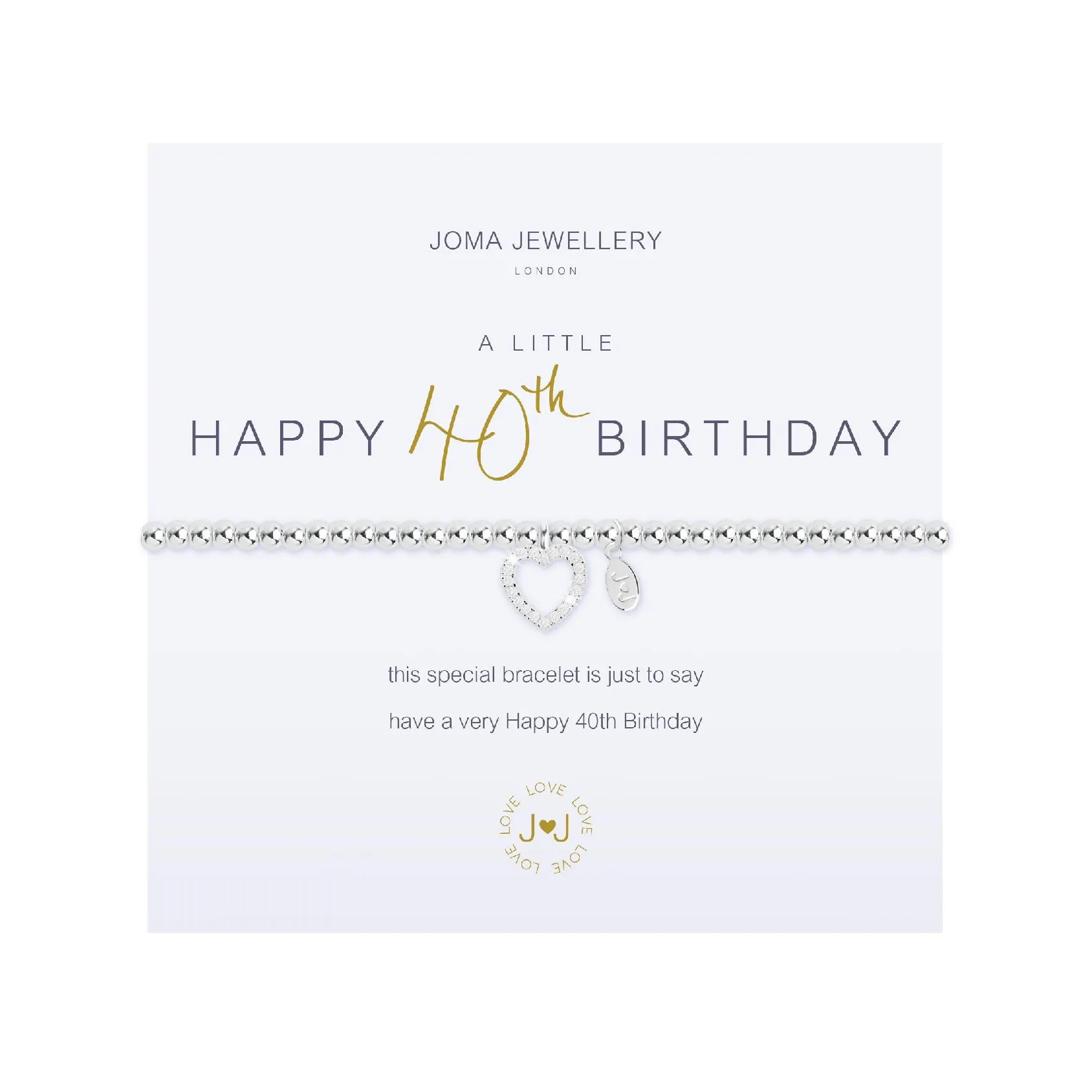 A Little 'Happy 40th Birthday' Bracelet | Silver Plated