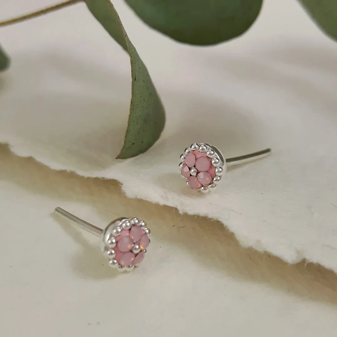 Allegra Tiny Rose Quartz Stud Earrings
