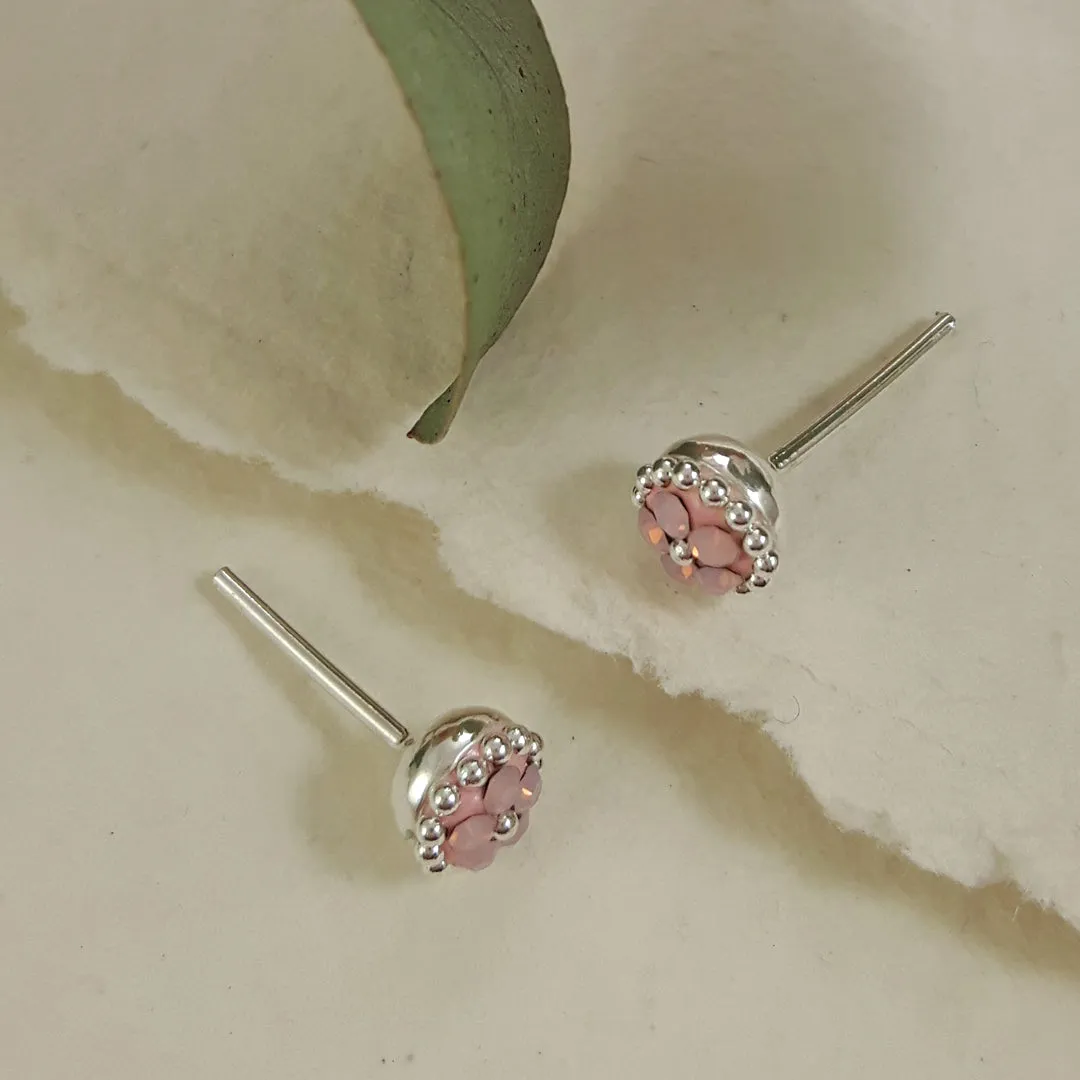 Allegra Tiny Rose Quartz Stud Earrings