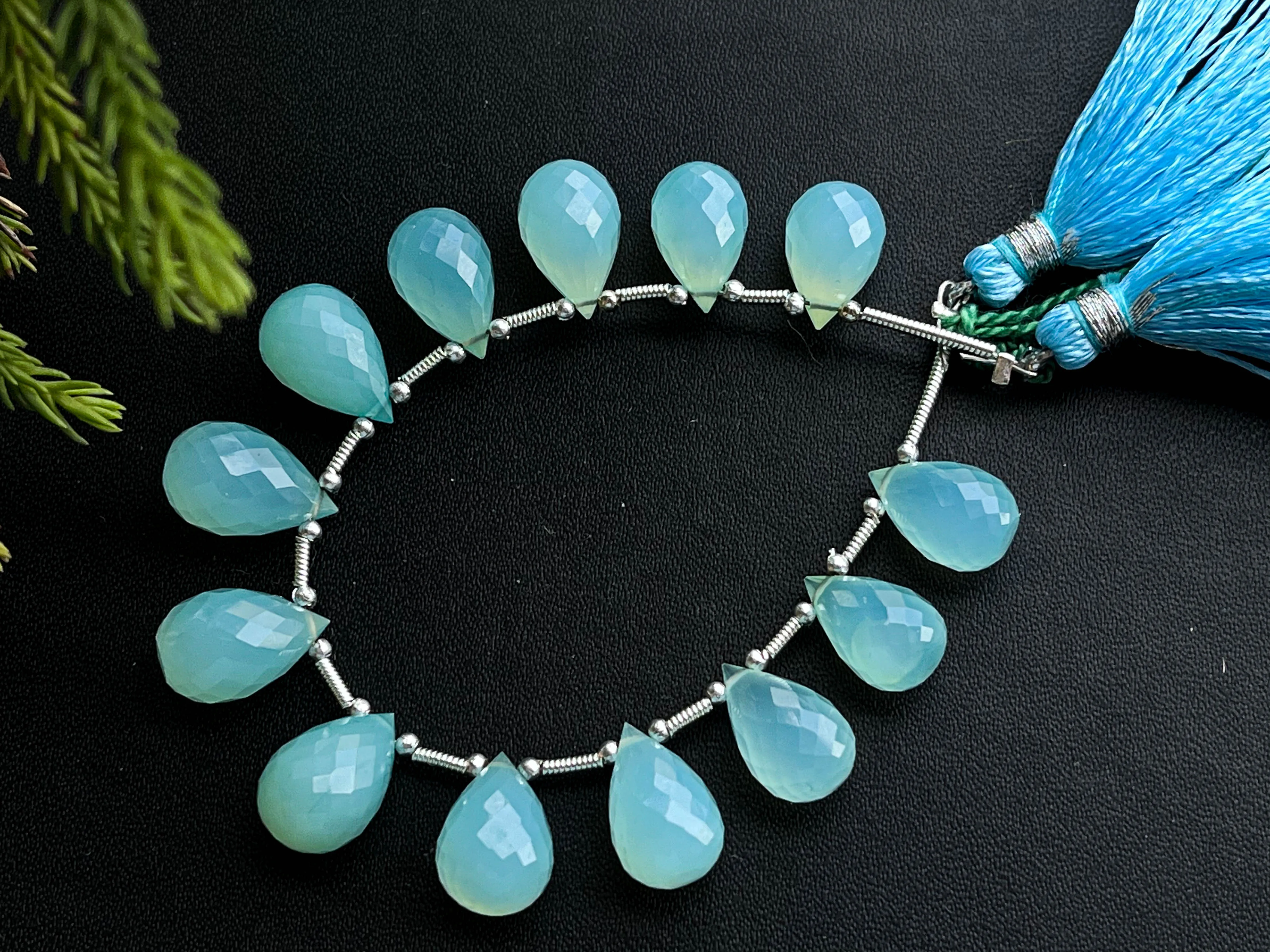 Aqua Blue Onyx Faceted Drops, 12 Pieces | 8x13mm to 8x17mm