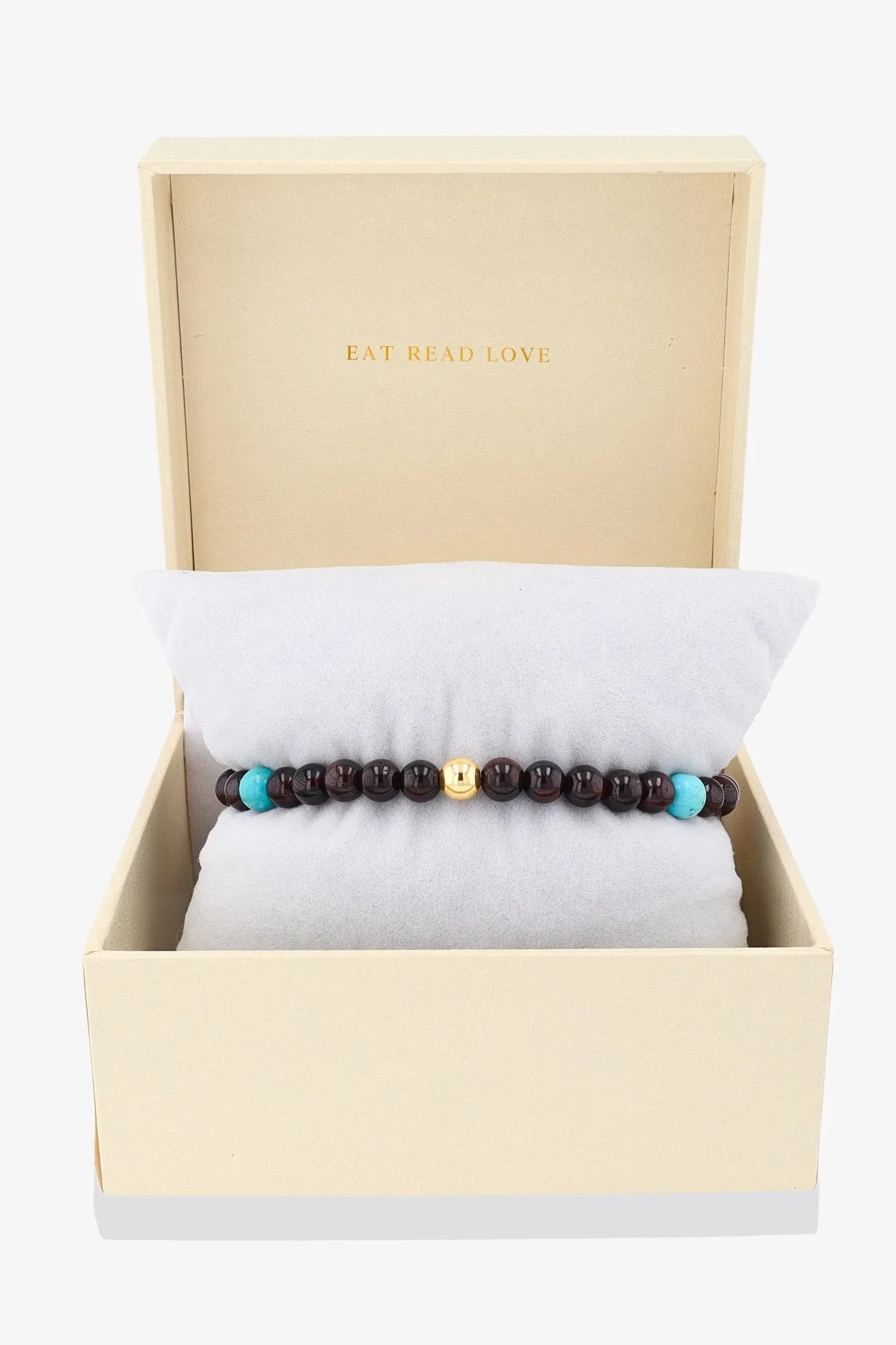Aries Garnet and Turquoise Crystal Bracelet with REAL Gold