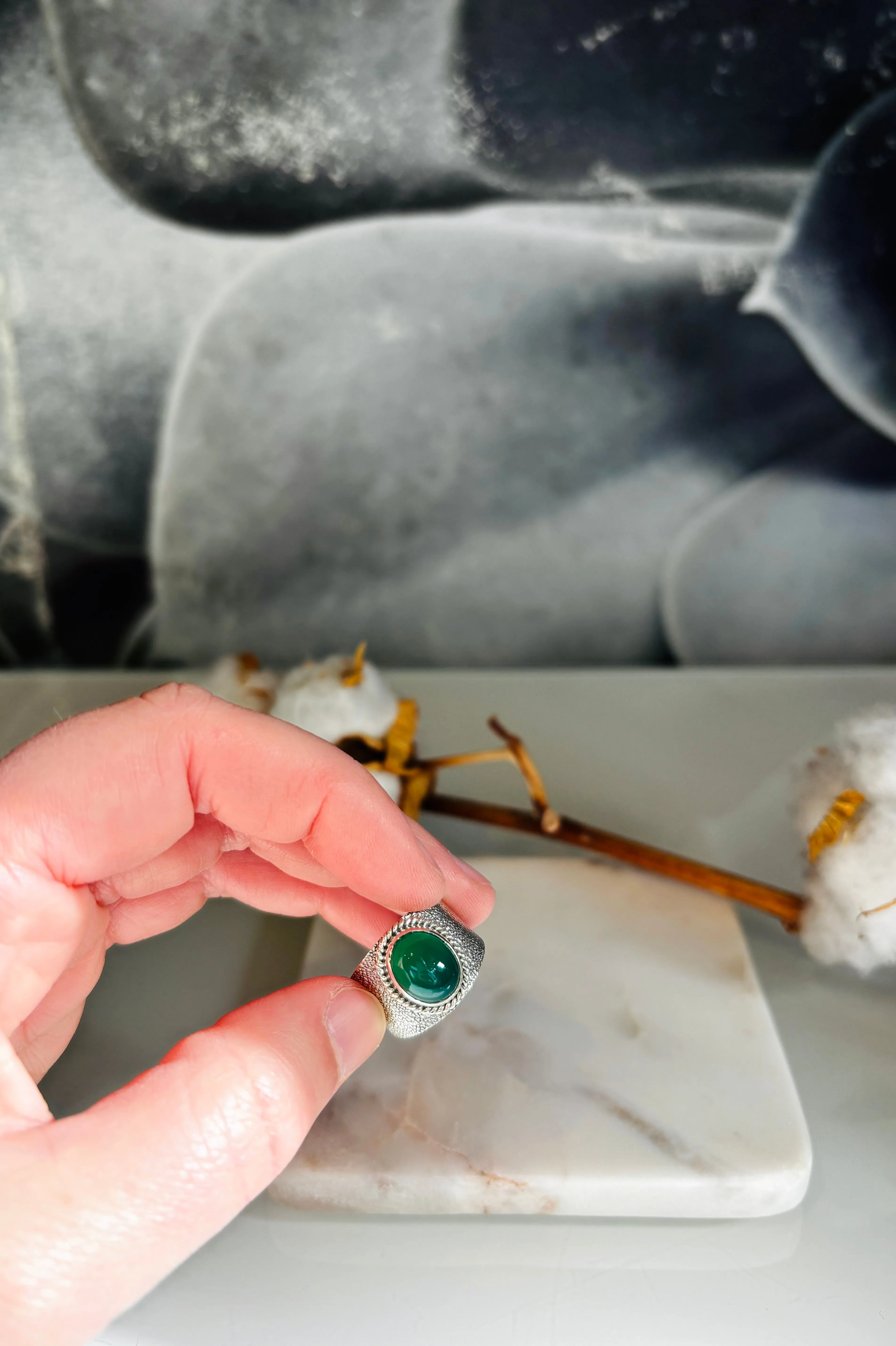 Bague onyx vert - #2