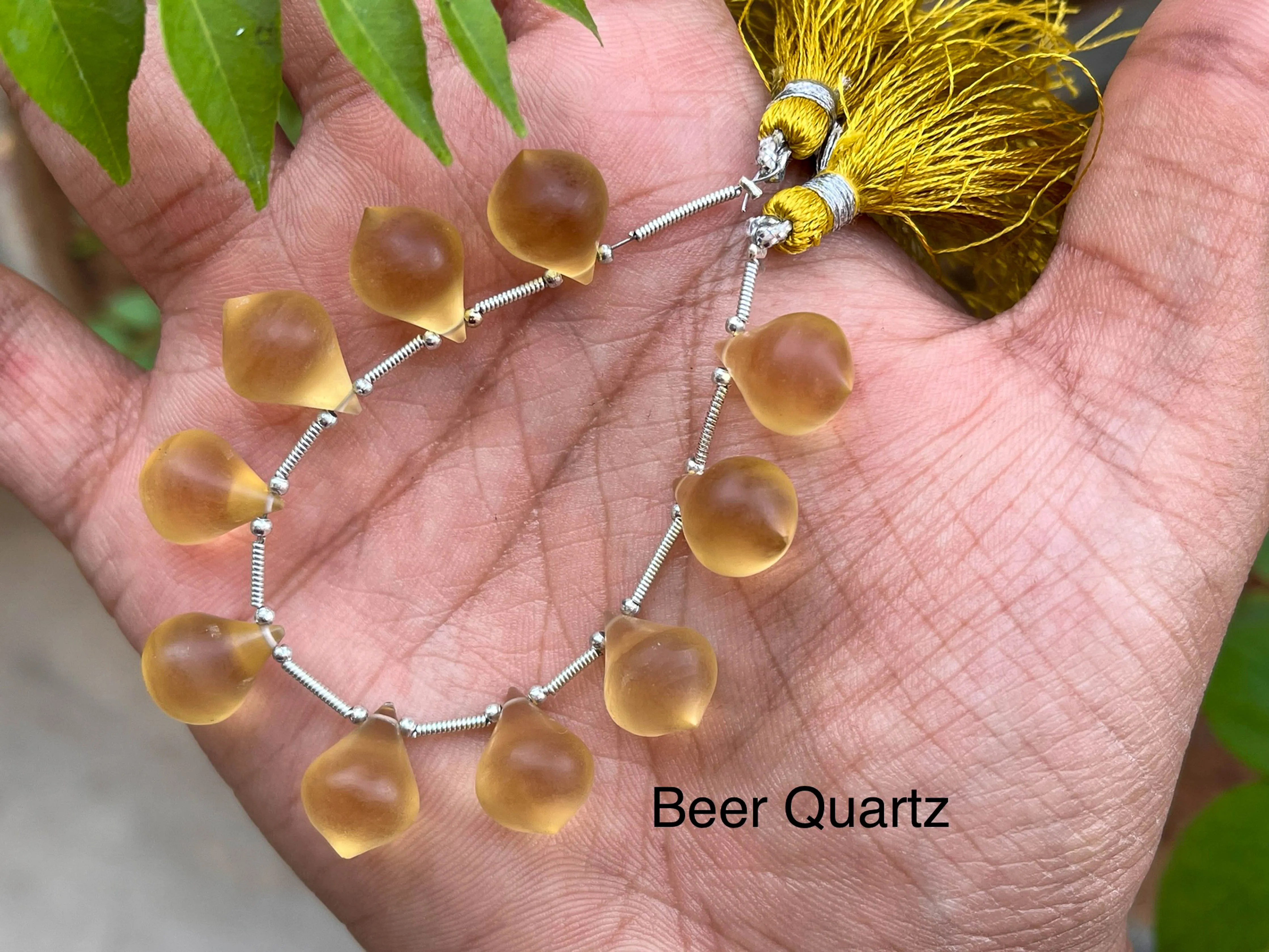 Beer Quartz Slanted Drops Frosted