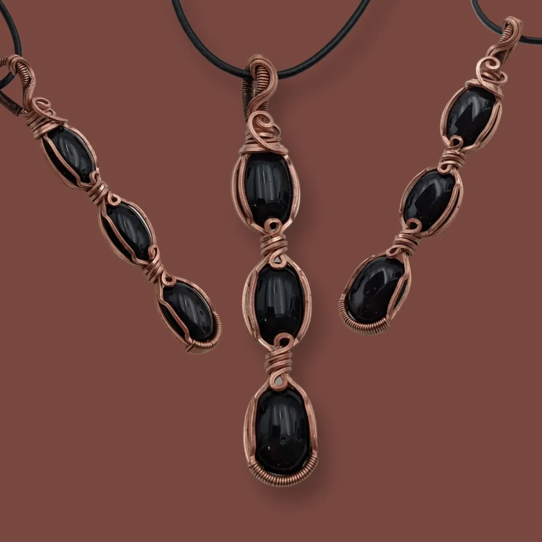 Copper, Onyx, Necklace