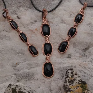 Copper, Onyx, Necklace