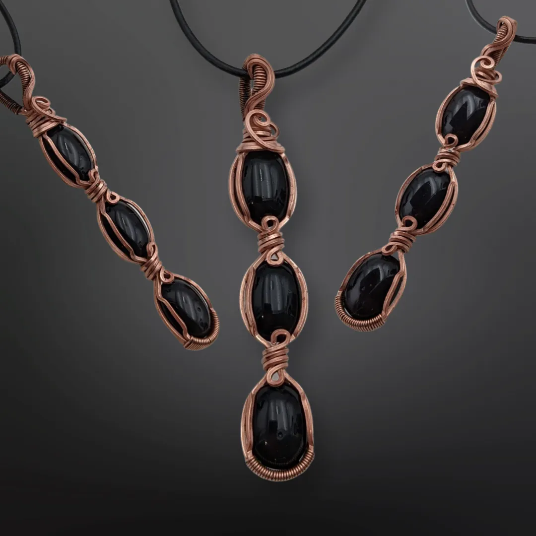 Copper, Onyx, Necklace