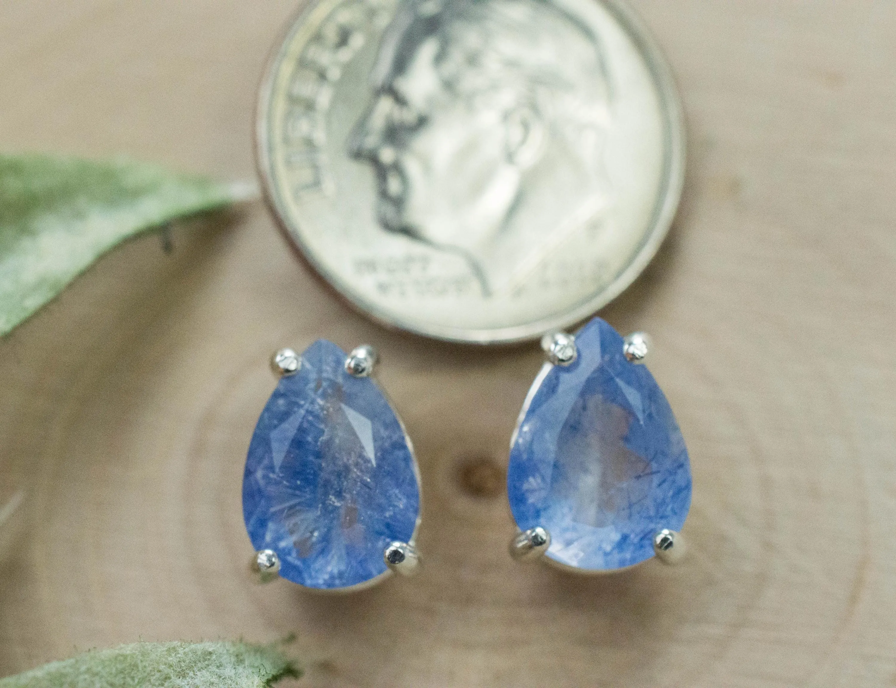 Dumortierite Quartz Earrings; Natural Untreated Brazil Dumortierite; 2.940cts