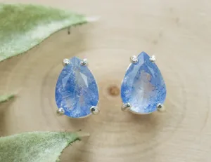 Dumortierite Quartz Earrings; Natural Untreated Brazil Dumortierite; 2.940cts