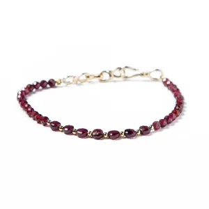 Garnet with Infinity Charm Bracelet; January Birthstone Jewelry