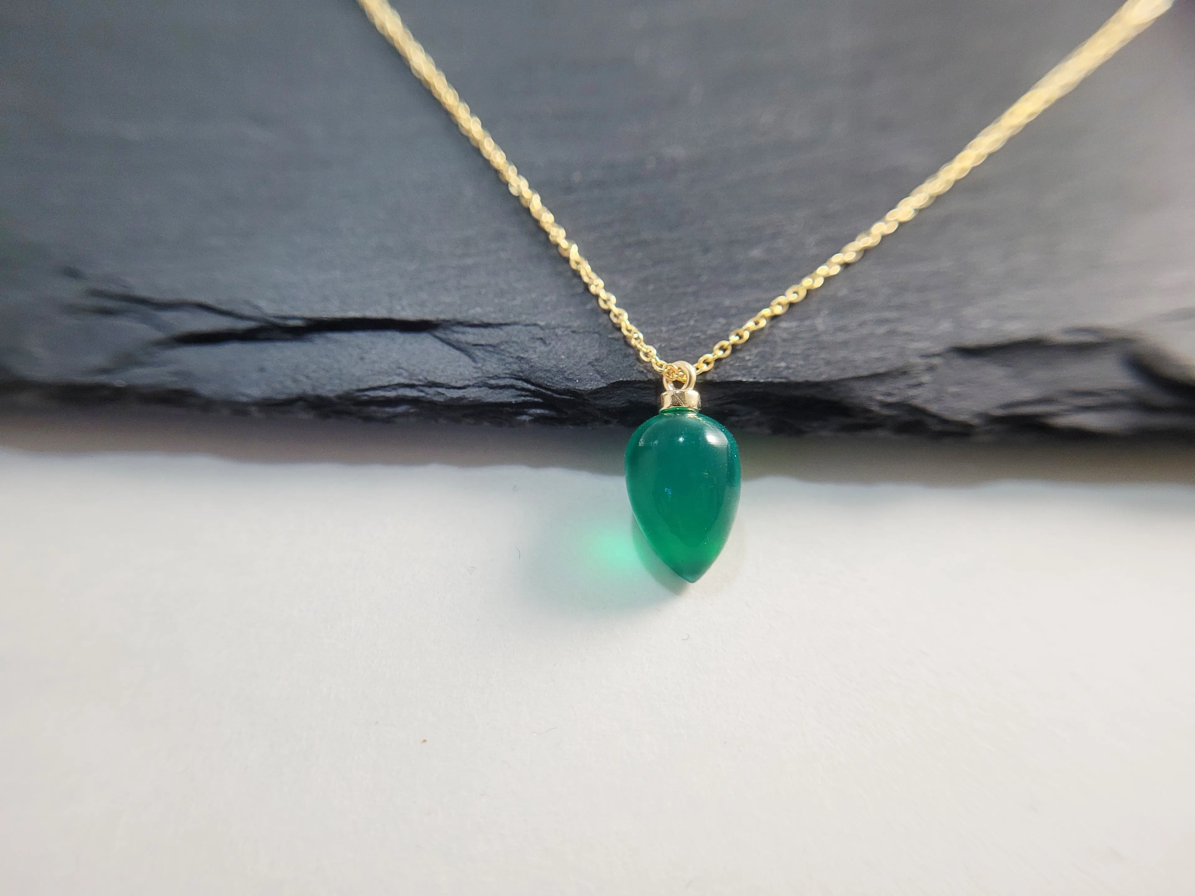 Green Onyx Pendant Necklace