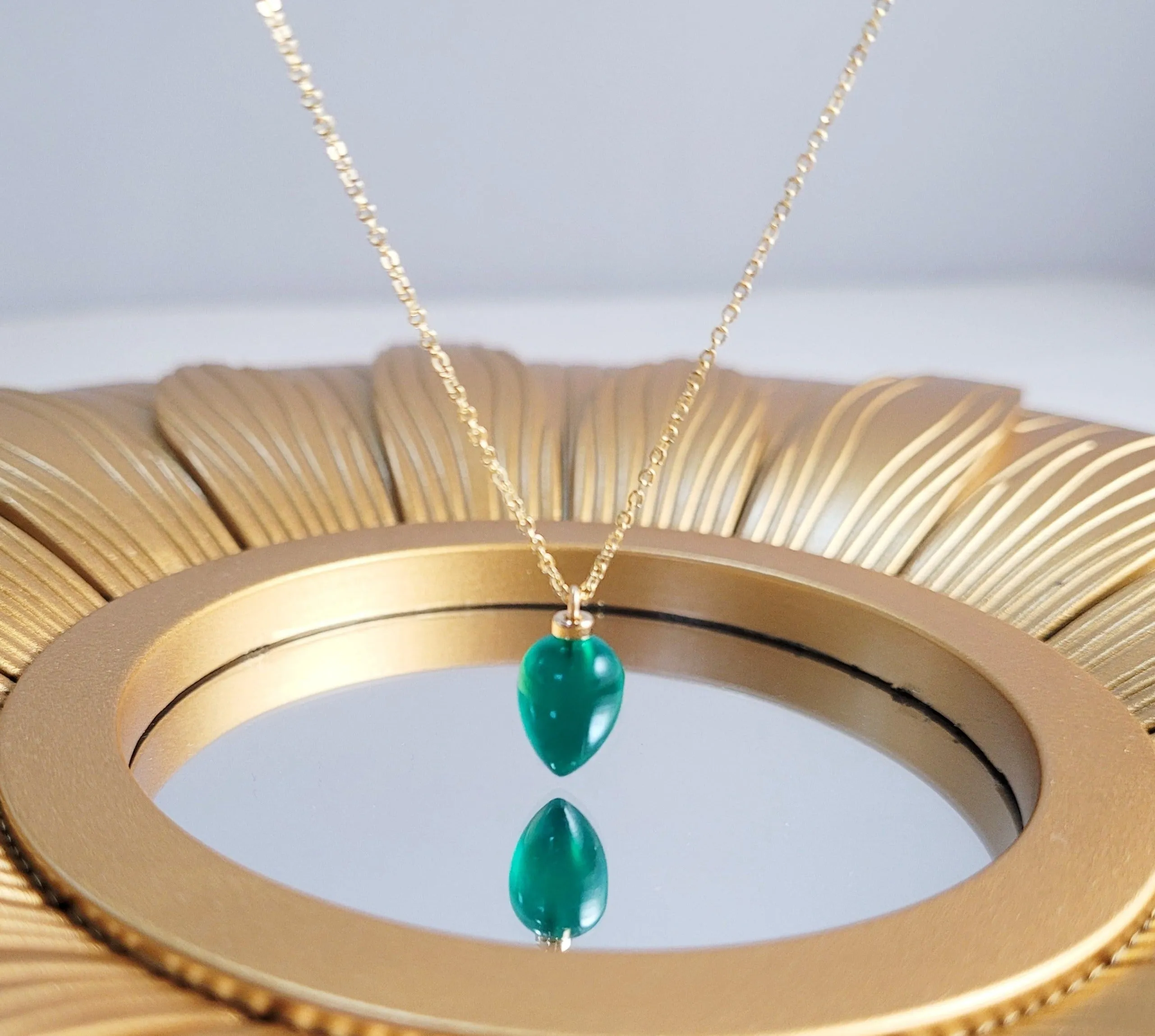 Green Onyx Pendant Necklace