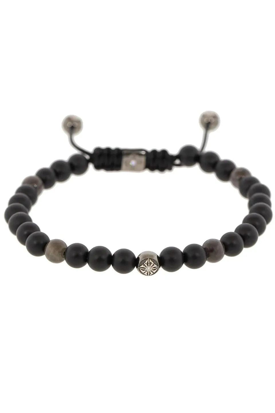 Grey Sapphire and Onyx Bead Bracelet
