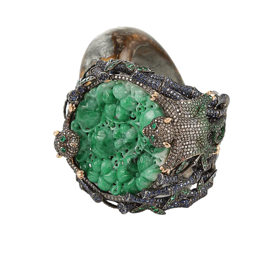 Jade Flying Monkey Cuff Bracelet