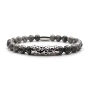 Macrame Grey Onyx Beaded Bracelets