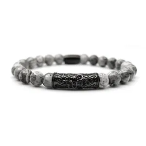 Macrame Silver Onyx Beaded Bracelets