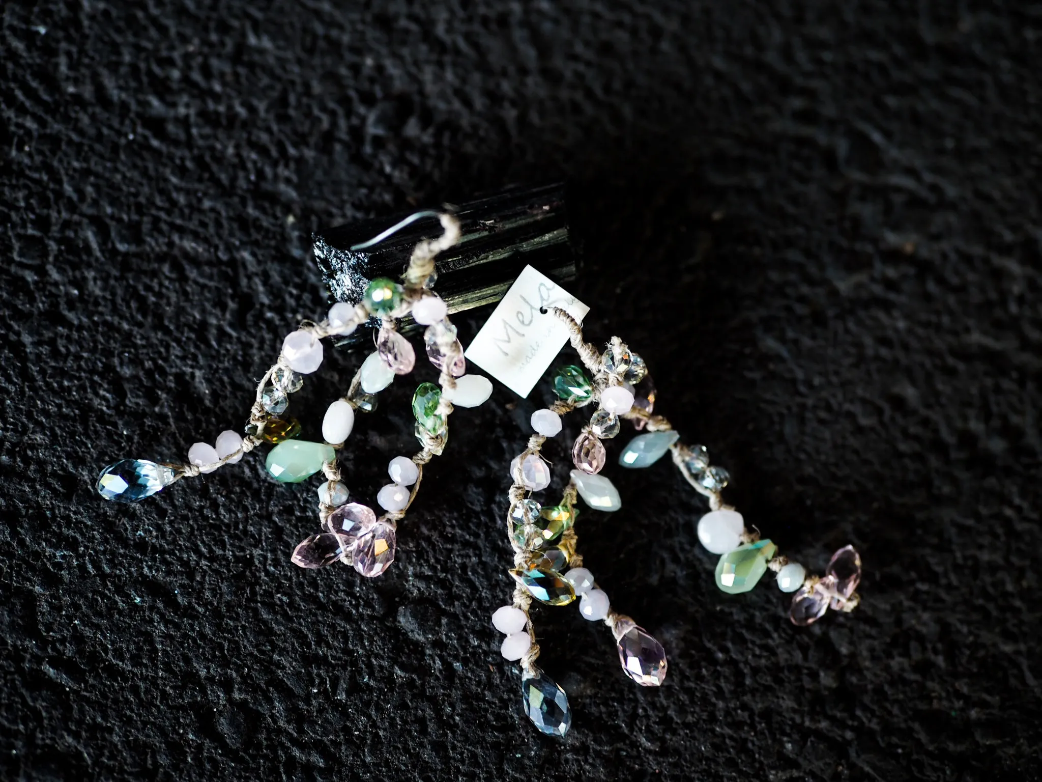 Mela earrings - multi crystals cluster