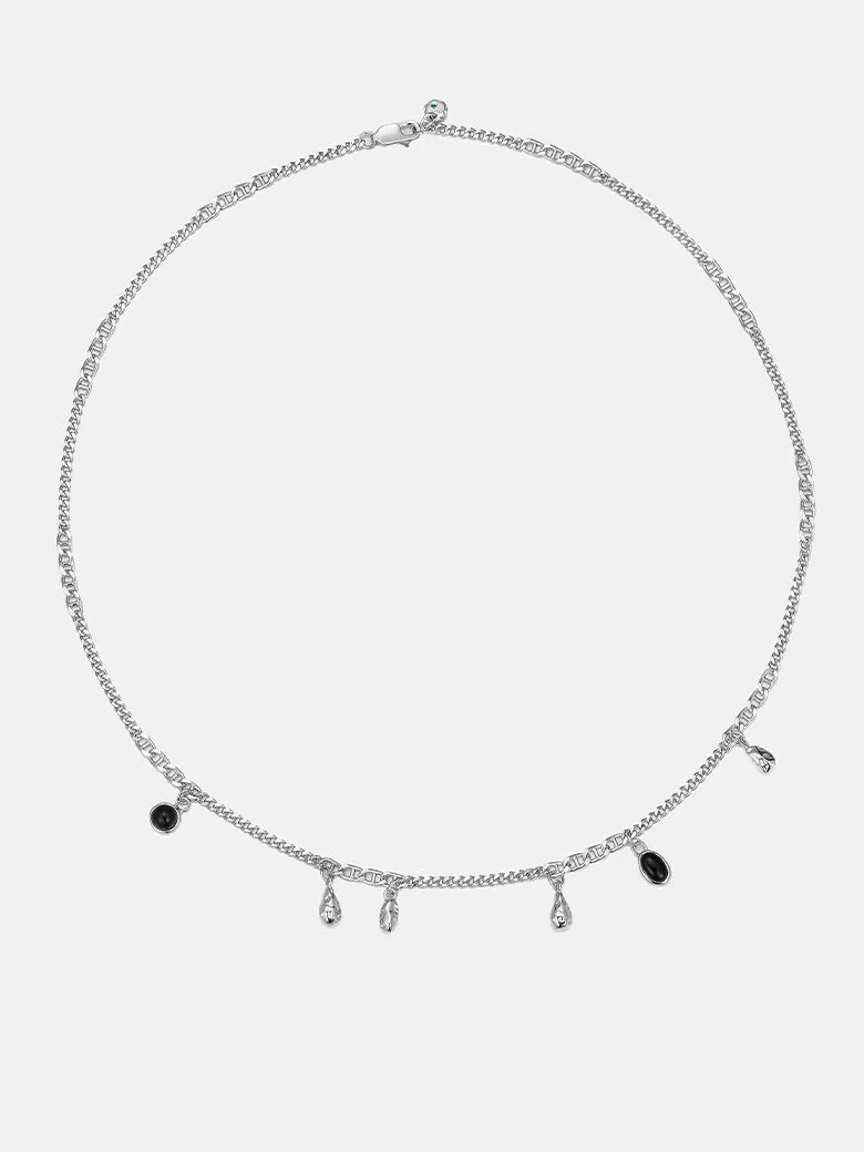 Mini Gemstone Silver Necklace