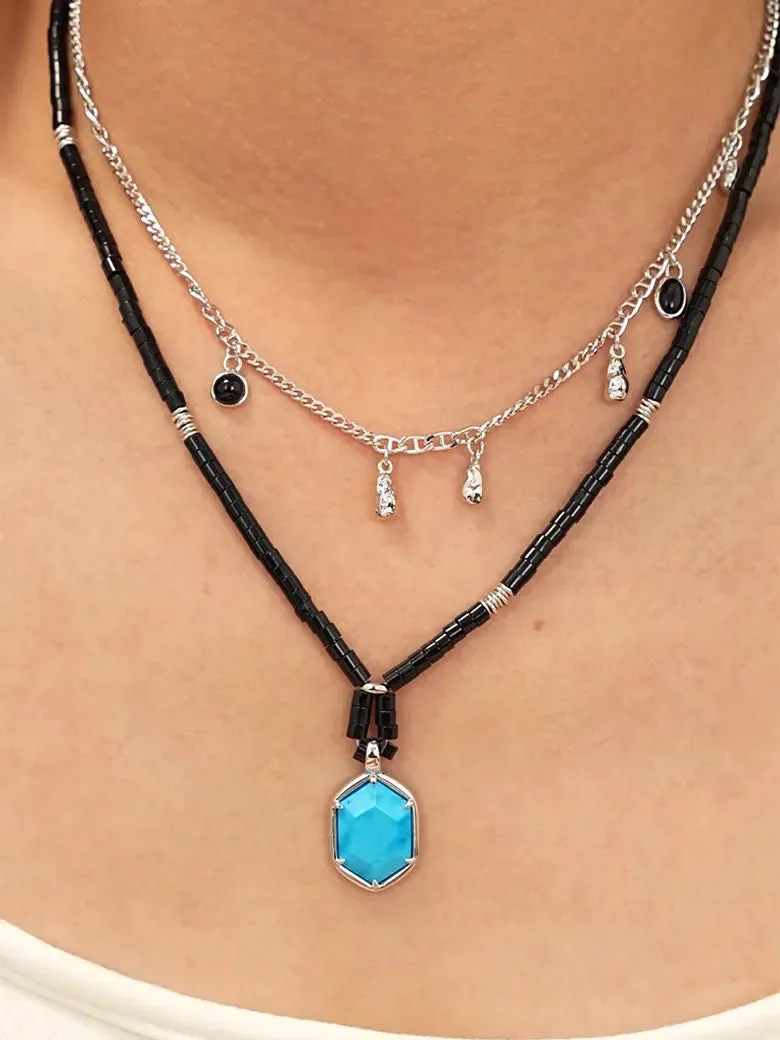 Mini Gemstone Silver Necklace