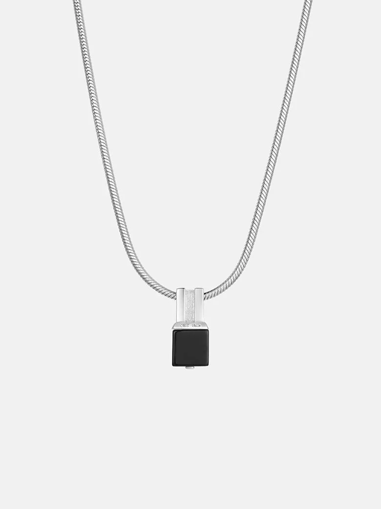 OBY Black Onyx Sanke Charm Necklace