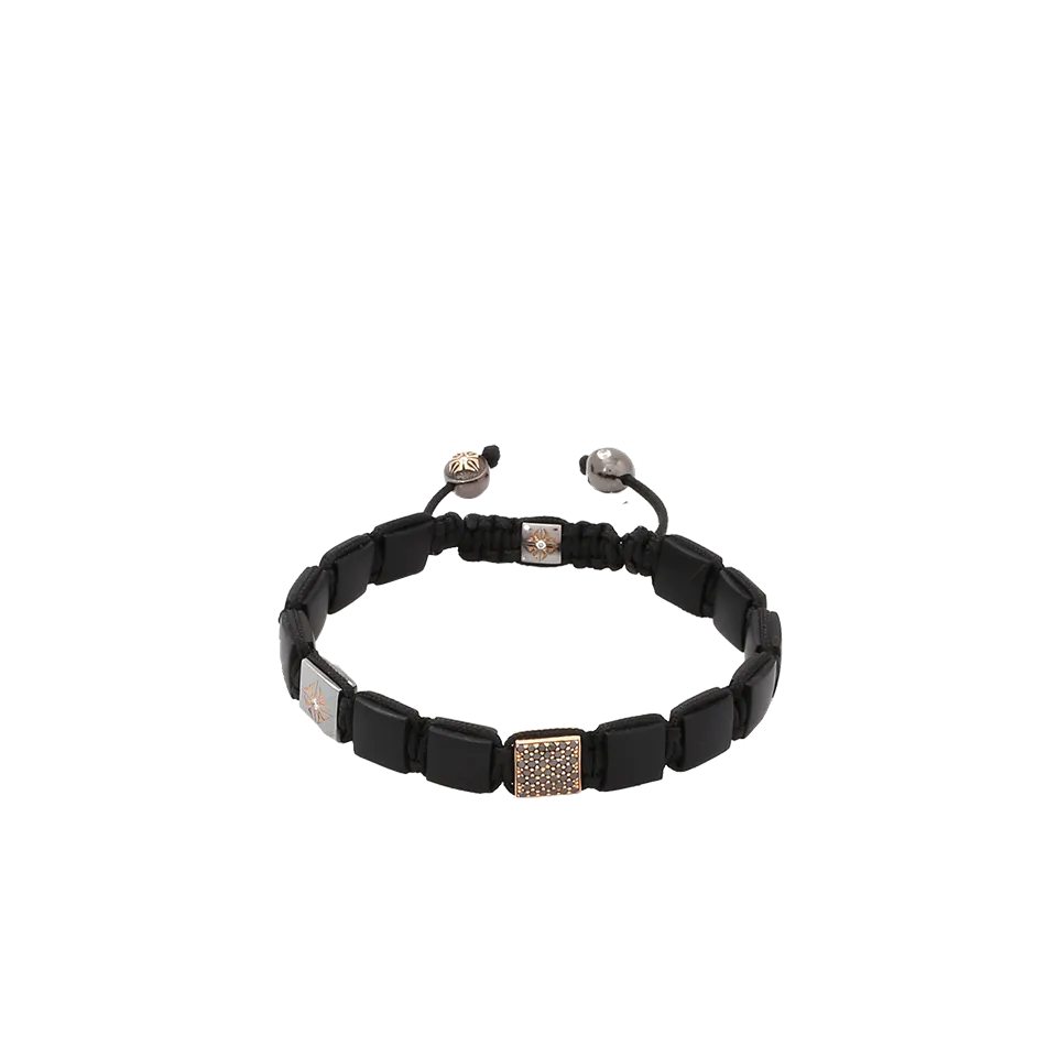 Onyx And Diamond Lock Bracelet
