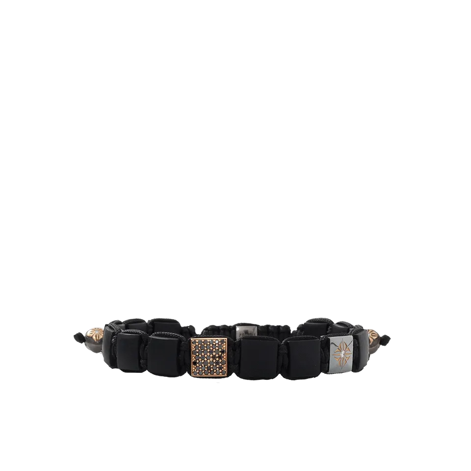 Onyx And Diamond Lock Bracelet
