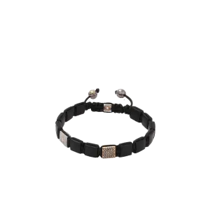 Onyx And Diamond Lock Bracelet