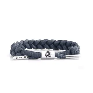 Onyx Silver Charcoal Rastaclat Bracelet | M/L