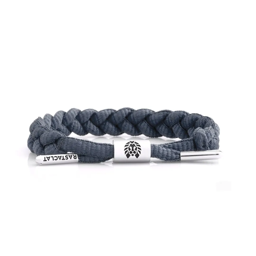 Onyx Silver Charcoal Rastaclat Bracelet | M/L