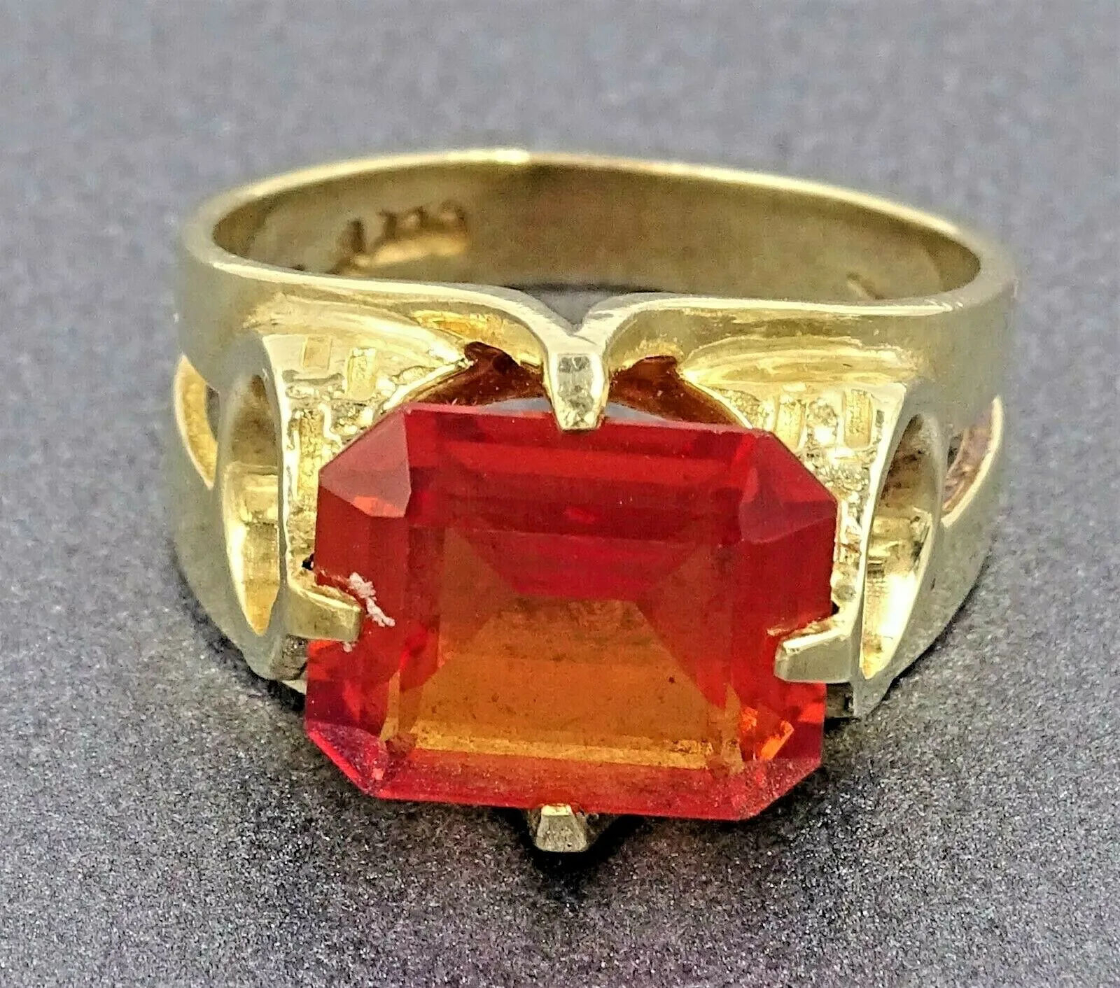 Orange Sapphire 9ct Yellow Gold Ring