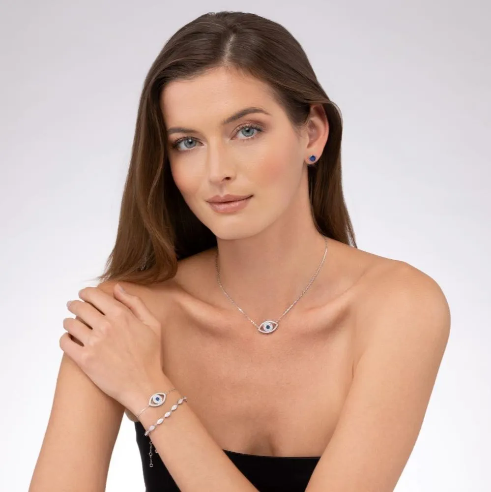 Pave Diamond Evil Eye Bracelet by Kathy Hilton