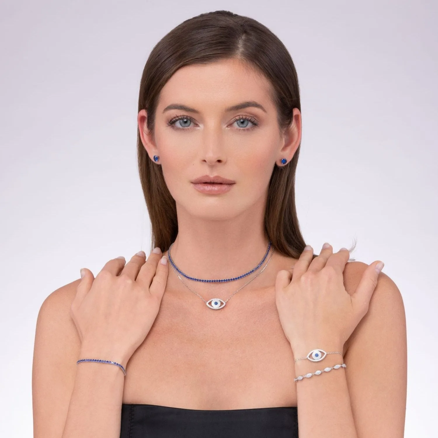 Pave Diamond Evil Eye Bracelet by Kathy Hilton