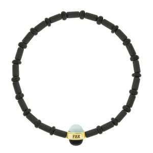 PAX Cabochon Bead on Onyx Bead Bracelet