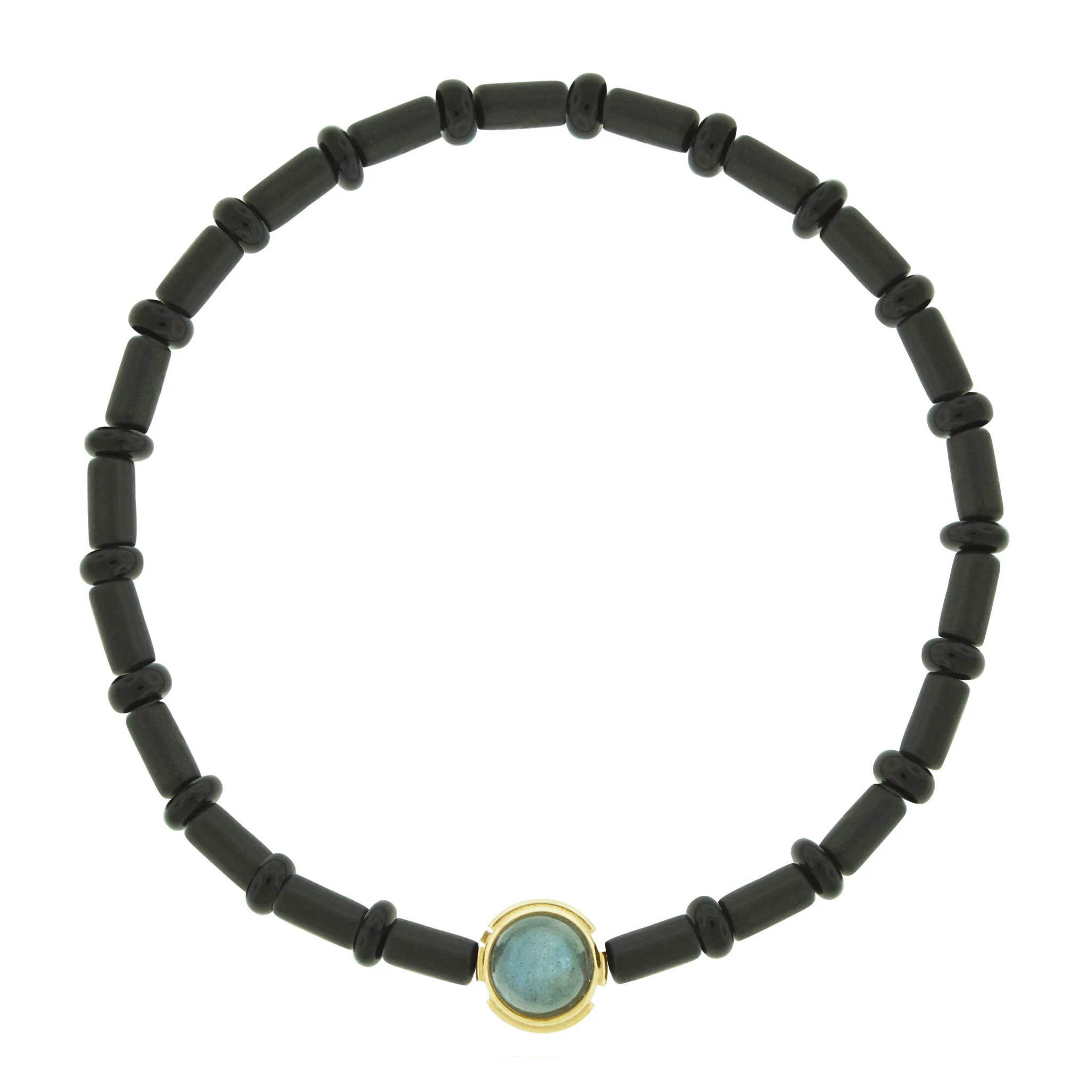 PAX Cabochon Bead on Onyx Bead Bracelet