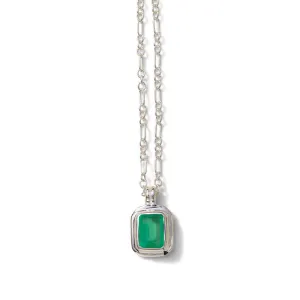 Petra Necklace, Green Onyx, Silver