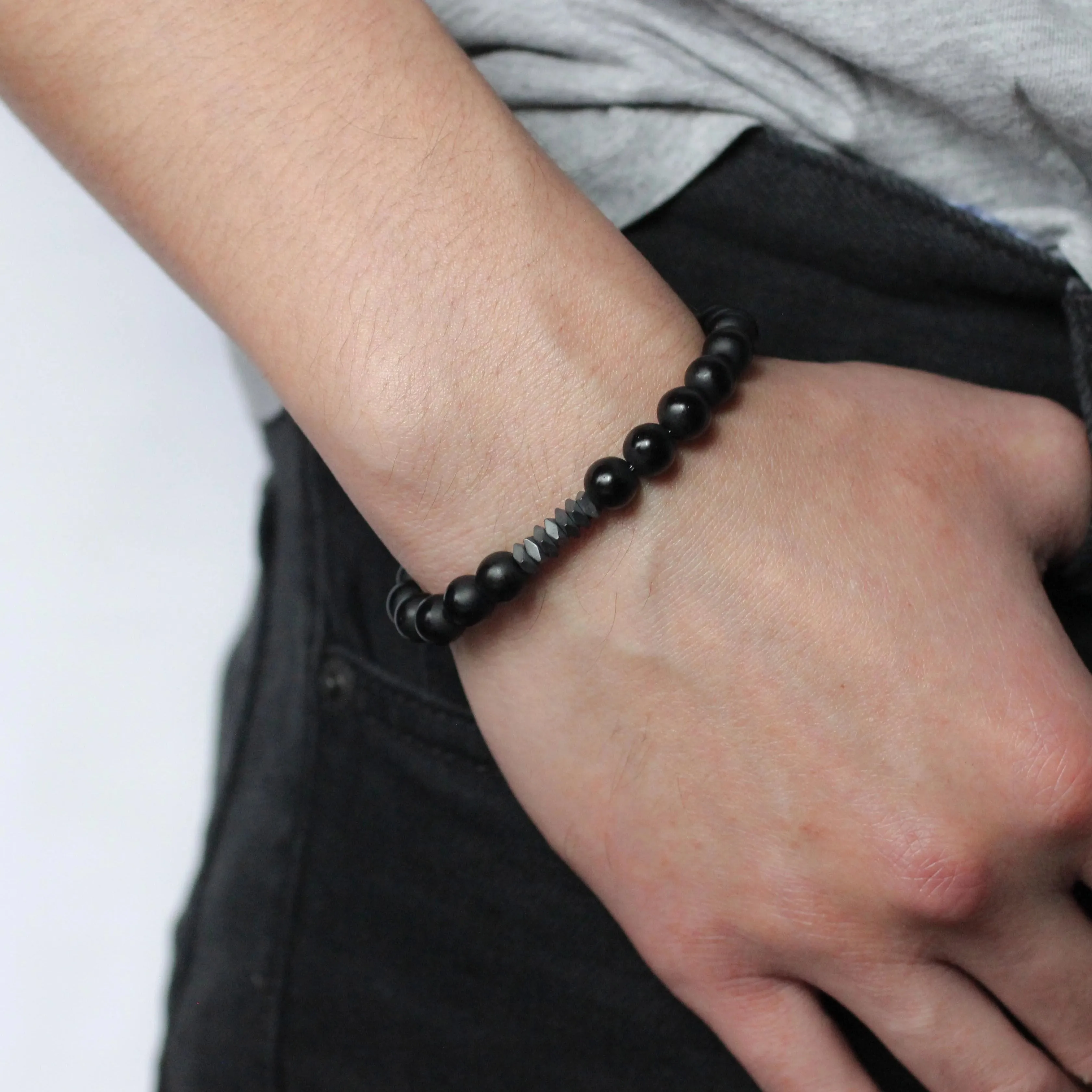 Promenade Men’s Beaded Stone Bracelet