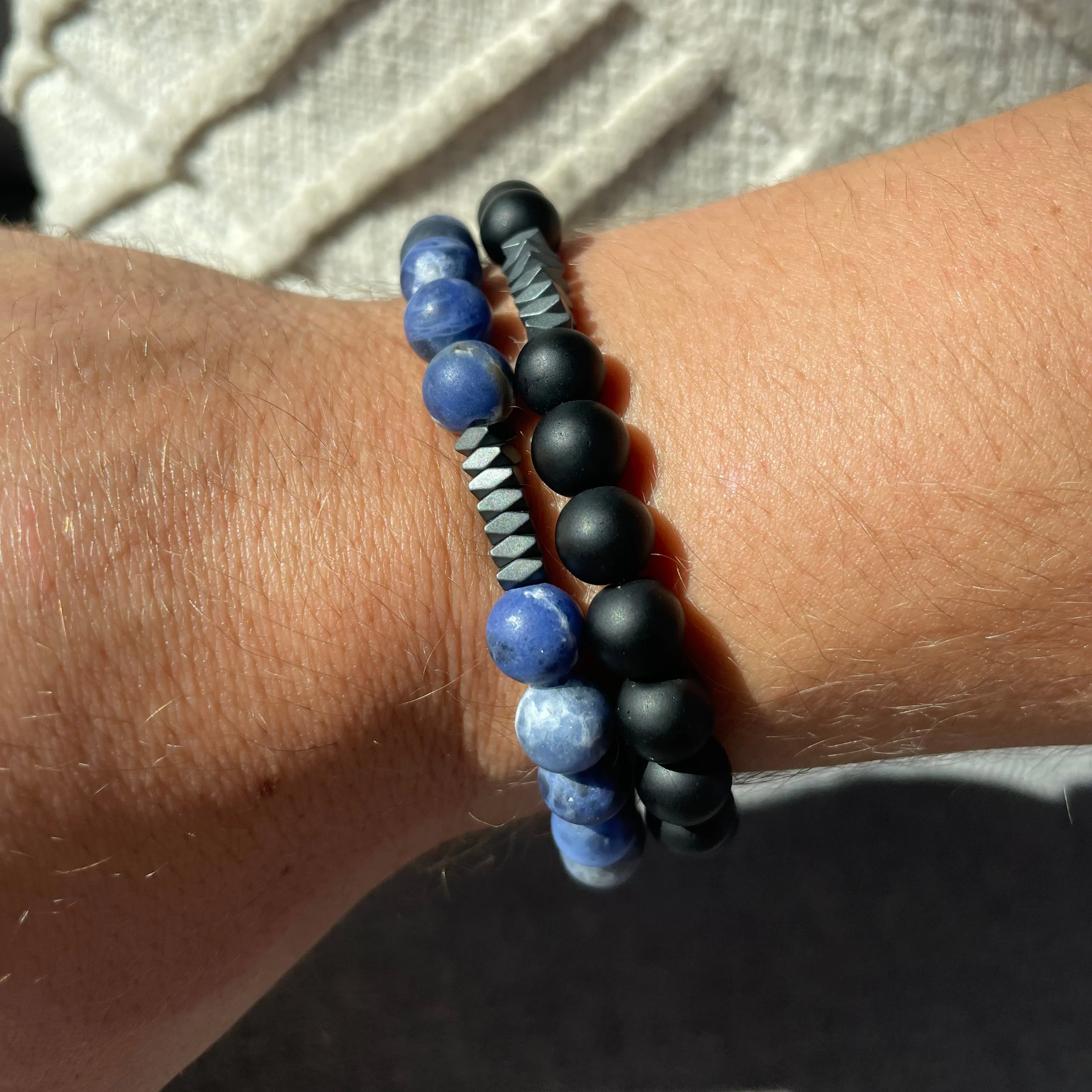 Promenade Men’s Beaded Stone Bracelet