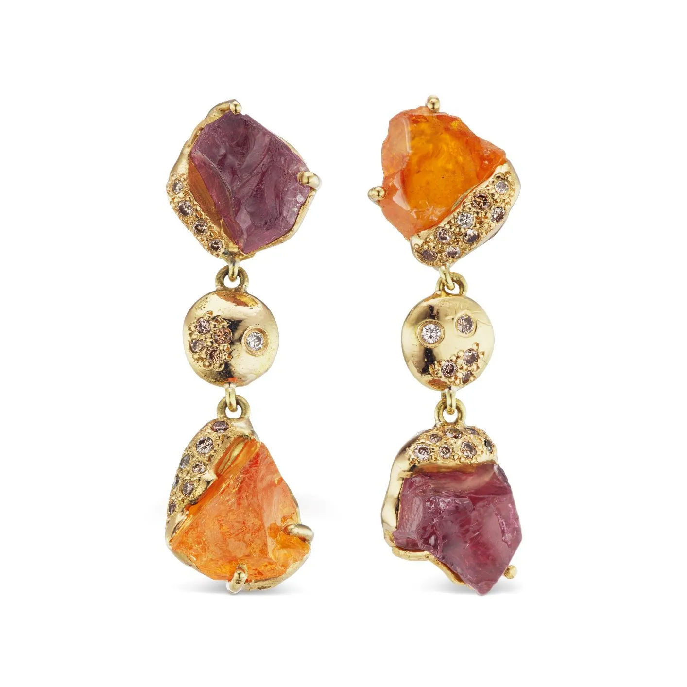 Rachel Earrings - Garnet and Tourmaline