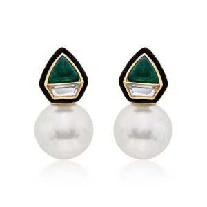 Razia Green Quartz Mirror Earrings