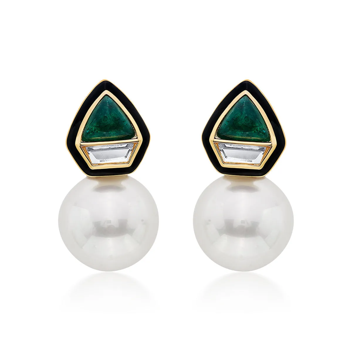 Razia Green Quartz Mirror Earrings