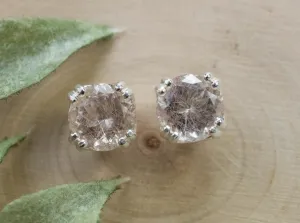 Rutilated Quartz Earrings; Natural Untreated Brazil Rutile Quartz; 3.300cts