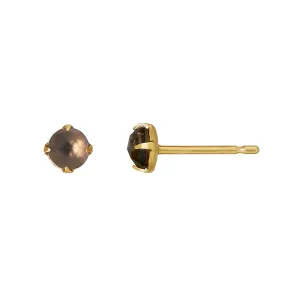 [Second Earrings] 18K Yellow Gold Smoky Quartz Rose Cut Earrings