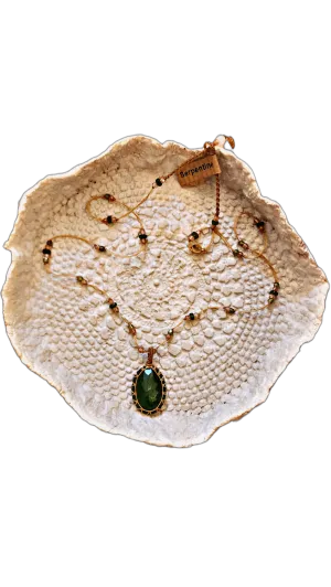 Short Tibetan  Necklace - Serpertine