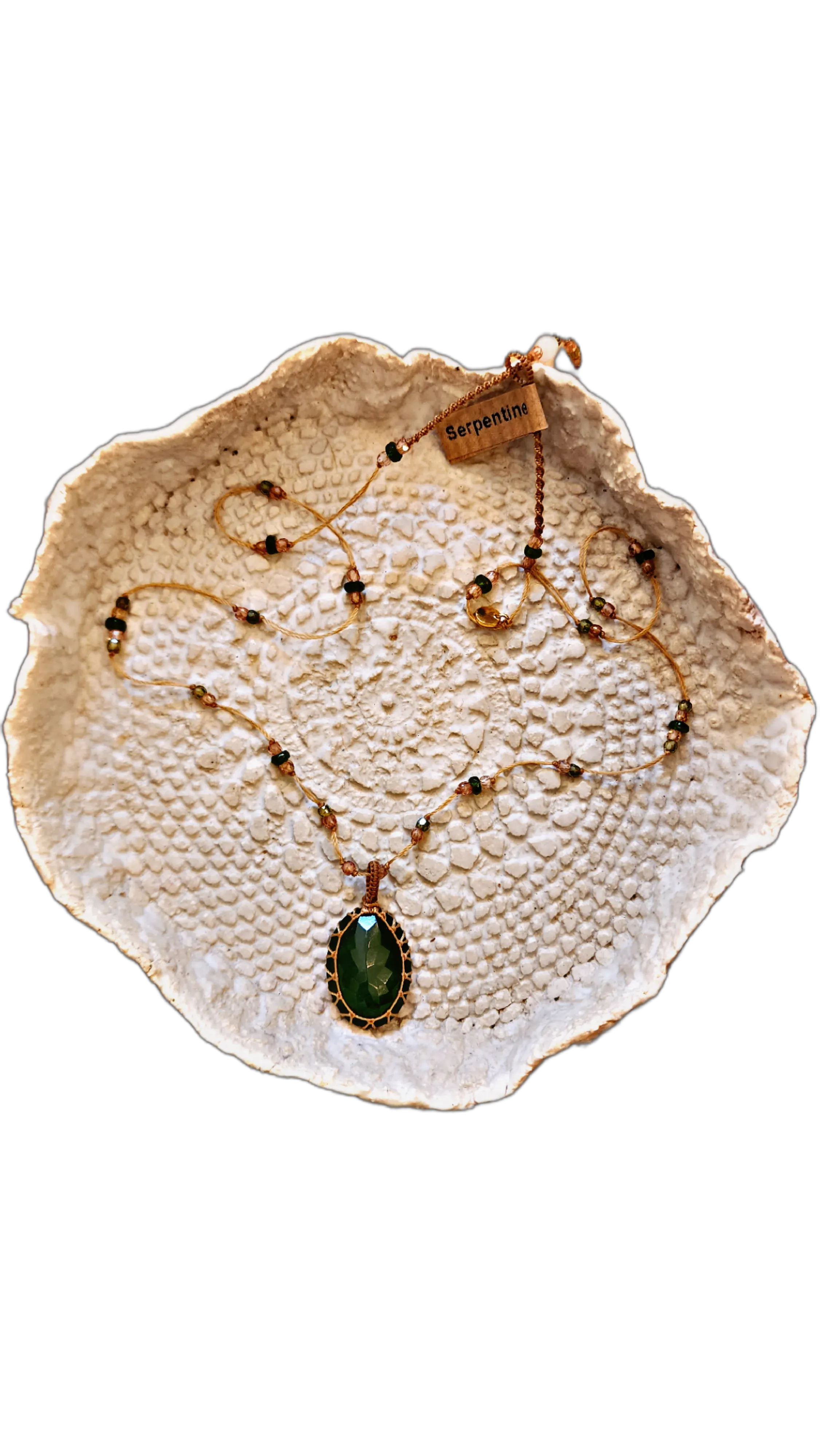 Short Tibetan  Necklace - Serpertine