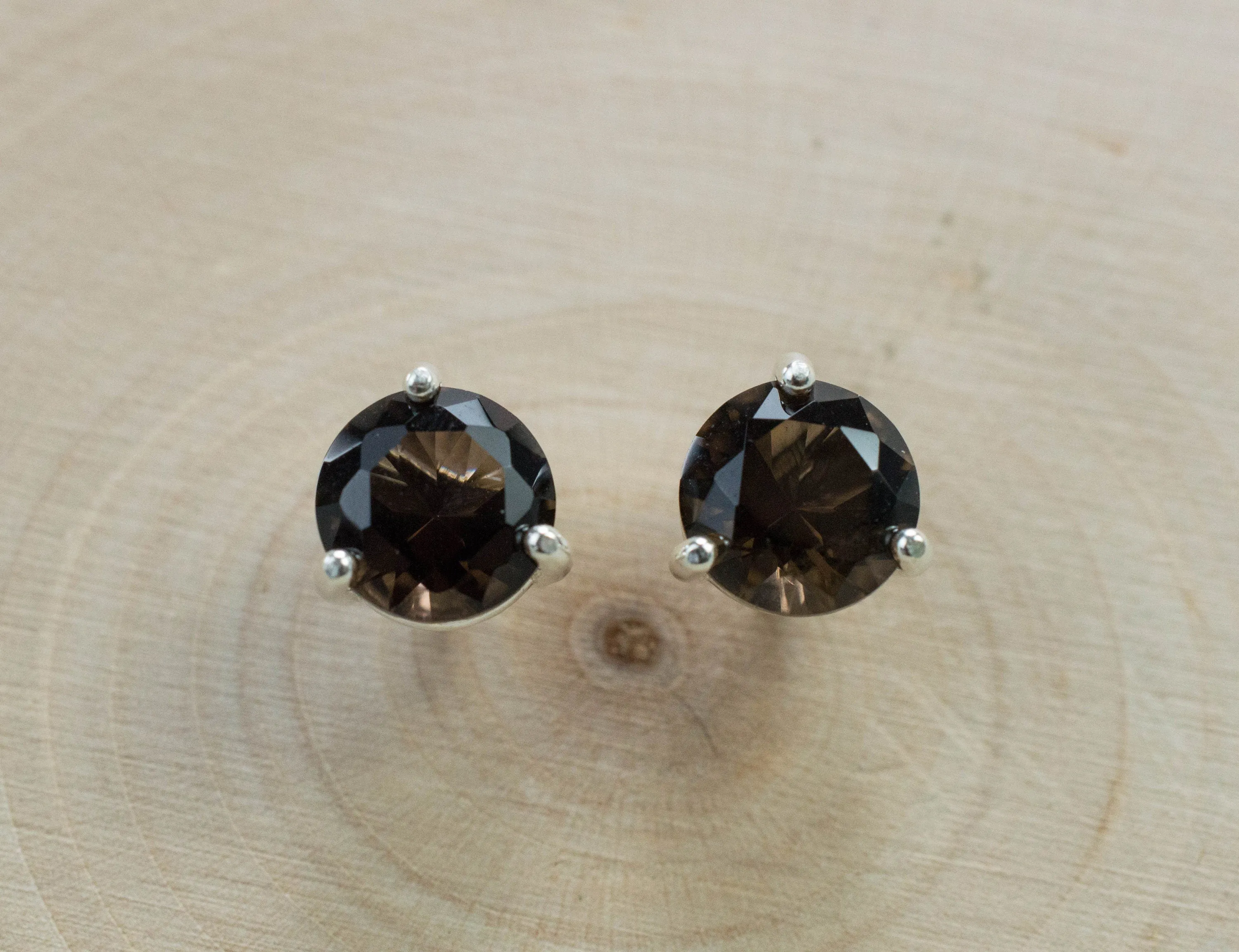 Smoky Quartz Earrings; Genuine Untreated USA Quartz; 2.260cts